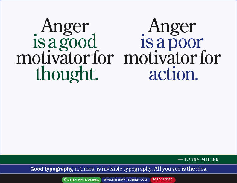 Anger typography mini-poster