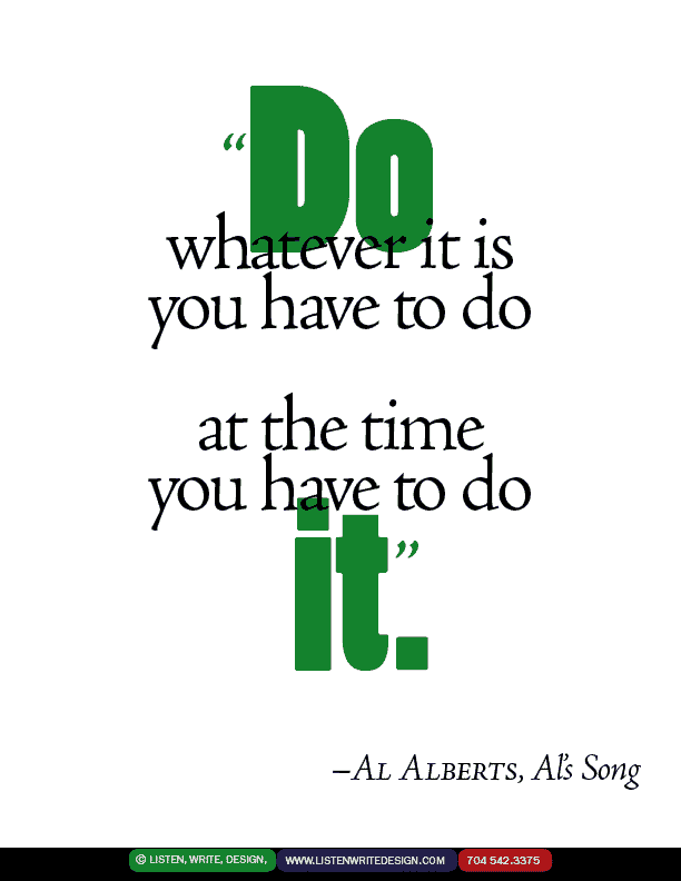 Al Alberts Do It typography mini-poster