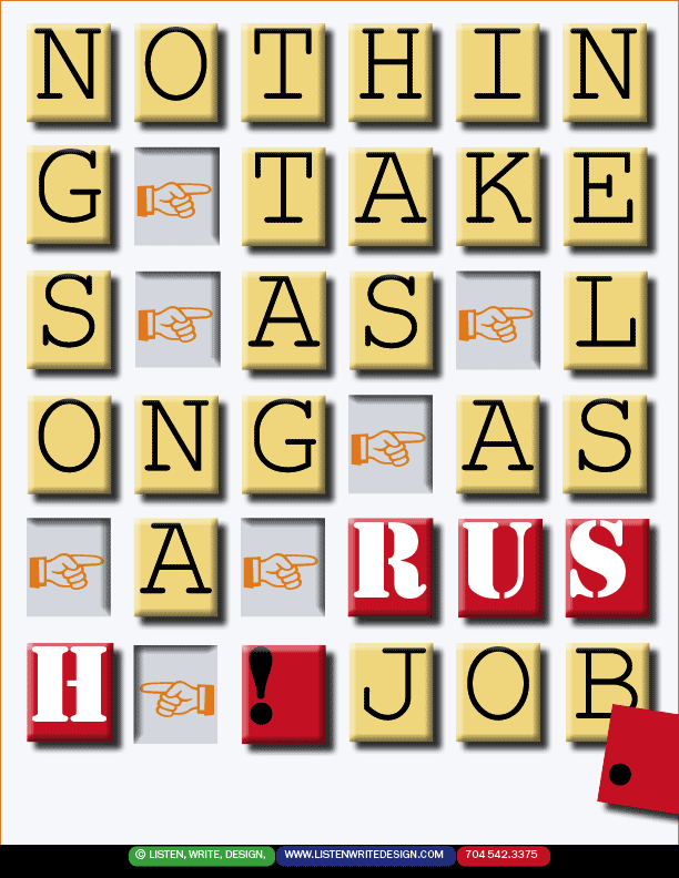 rush job typography mini-poster