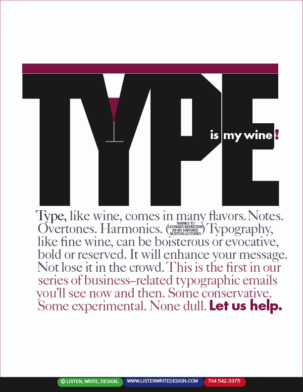 type is my wine typography mini-poster