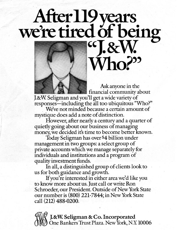 Seligman full page nyt times ad